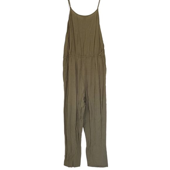 Forever 21 Army Green Lounge Sleeveless Adjustable Jumpsuit Playsuit Size Large - Picture 2 of 7